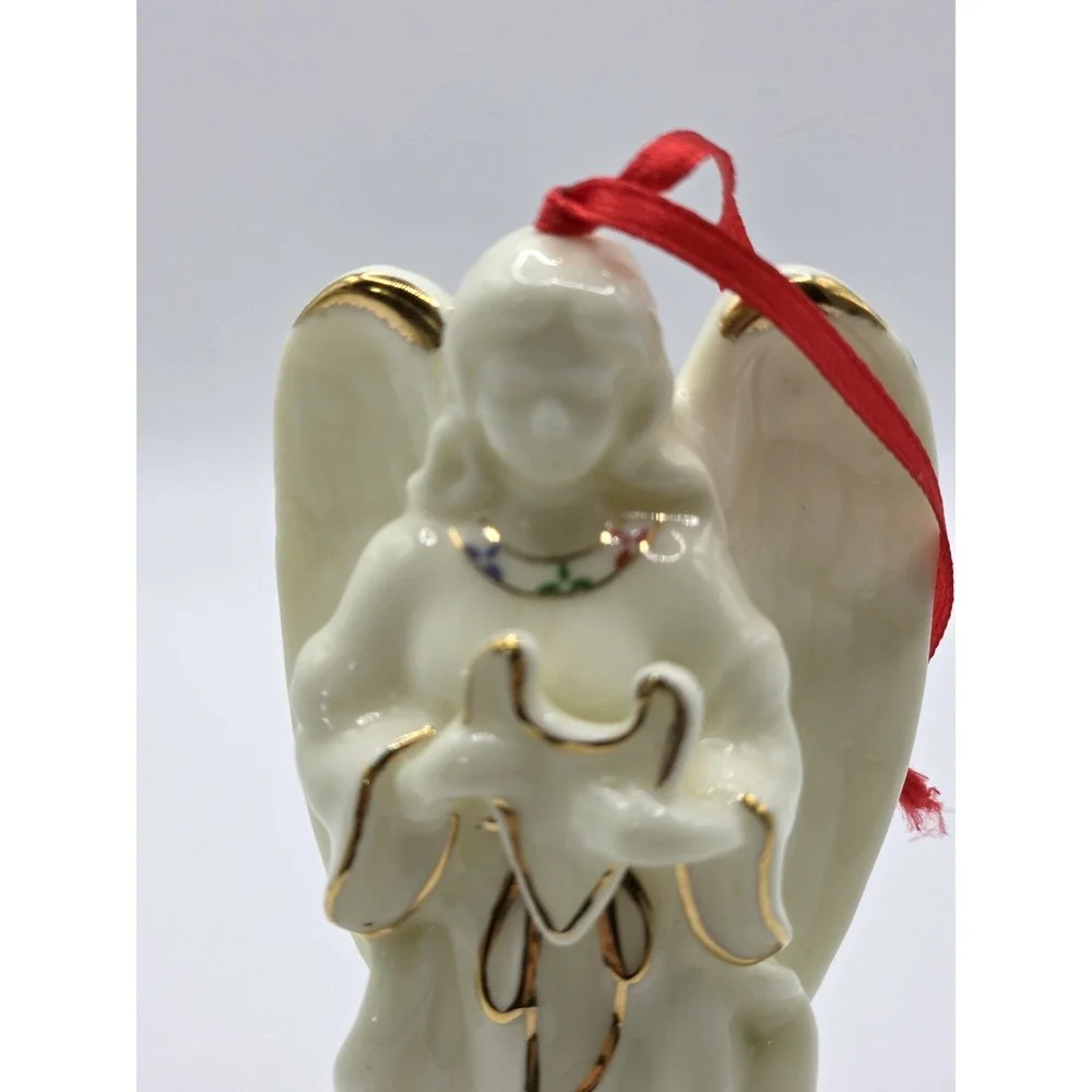 FORMALITIES BAUM BROS ANGEL WITH A HARP HANGING CHRISTMAS ORNAMENT Porcelain